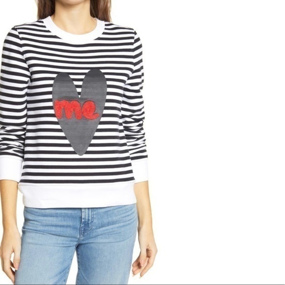 NWT HALOGEN Heart me sweatshirt size S